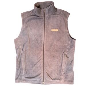 Columbia Fleece Vest Mens Medium Full Zip‎ Sleeveless Gray Outdoor Casual